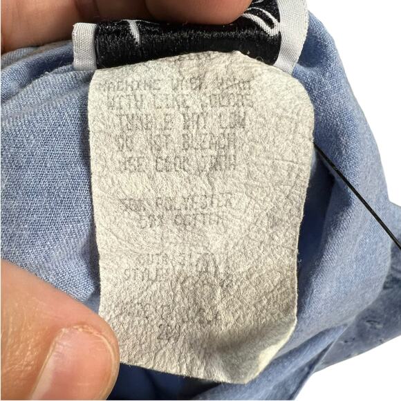 Tap Co. Blue Floral Patchwork Button-Down Shirt | Women's 20 - Picture 6 of 6